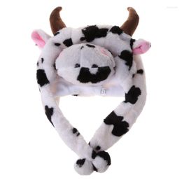 Berets Plush Fun Animal Hat Kids Stuffed Toy With Fleece Lined Neck Warmer Scarf Halloween Party Cosplay Costume Headwear