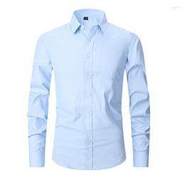 Men's Casual Shirts Men's Top Quality Dress 2023 Fashion Slim Fit Long Sleeve Shirt Men Black White Formal Button Up