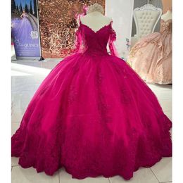 New Quinceanera Dress For Sweet 16 Girls Tulle Princess Ball Gowns Appliques Beads Birthday Party Gonws Vestidos De 15 Anos
