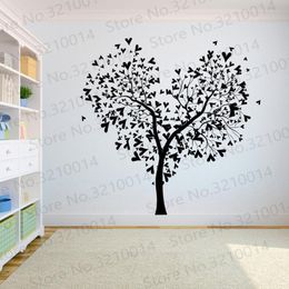 Wall Stickers Tree Decal Sticker Bedroom Of Life Roots Birds Flying Away Home Many Hearts On The PW707Wall StickersWall