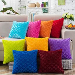 Pillow 45x45cm/17.72x17.72" Pure Colour Rhombus Cover Cotton Linen Decorative Throw Seat Sofa Embrace Case