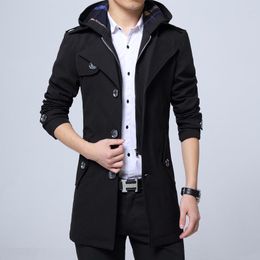 Men's Trench Coats Coat Men Autumn&Winter Windbreaker Plus Size Men's Windbreakers Korean Slim Casual Sobretudo KJ277