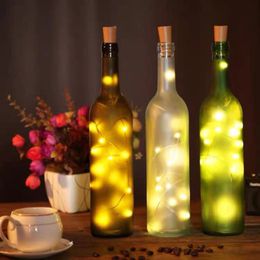 Wine Bottle LED Strings Cork Fairy Lights Bottle Stopper 1M 2M Silver Wire String Lights Battery Powered Christmas Wedding Decor USALIGHT