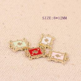 Pendant Necklaces Trendy Alloy Enamel Poker Charms 100PCs 40PCs 8 12MM Gold Tone Plated Oil Drop Bracelet Necklace Floating Charm CraftPenda