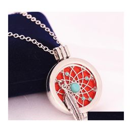 Pendant Necklaces Aromatherapy Jewellery Locket Necklace Diy Coins Angle Wing Essential Oil Diffuser Drop Delivery Pendants Dhvtv