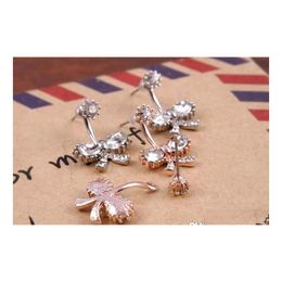 Stud Earrings Fashion Jewellery Hanging Flowers Bow Drop Delivery Dh4N7