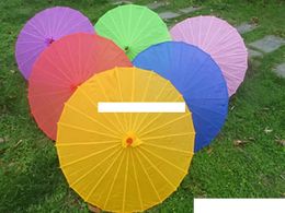 50pcslotChinese Coloured paper umbrella China traditional dance Colour parasol Japanese silk props