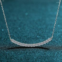 Chains Passed Diamond Test Perfect Moissanite Smile Pendantr Necklace 925 Sterling Silver 0.9ct Jewely Wedding Anniversary