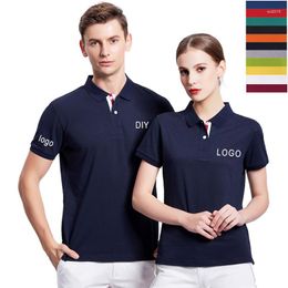 Men's Polos Polo Shirt Men Summer Uniforms For Work Custom Printed Po Logo Business Staff Company Uniform