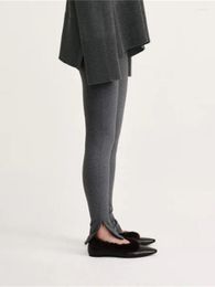 Women's Leggings Women Slim Fit Pants Ladies Soft Zipper Hem Elasticated High-Waisted Trousers