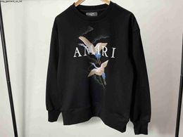 designer amirs new crane cloud letter round neck Terry sweater fashion brand loose hoodie