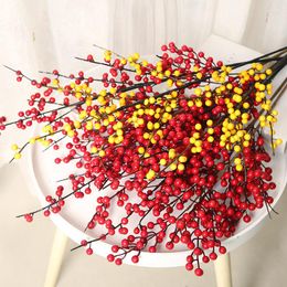 Decorative Flowers Berry Artificial Flower Fake Red Berries Wedding Christmas Decoration For Home DIY Year's Decor