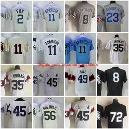 Custom Baseball Jerseys 11 Luis Aparicio 1959 1976 Vintage Jersey 2 Nellie Fox 1960 8 Grey Pullover 23 Robin Ventura 35 Frank Th