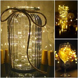 Wine Bottle Lights LED Strings Cork Shape Silver Wire Colorful Fairy Mini String Lights DIY Party Decor Christmas Halloween Wedding CRESTECH168