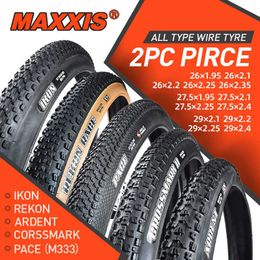 s 2pcs MAXXIS 26 Bicycle 26*1.95/2.1/2.25 27.5*1.75/1.95/2.1/2.25 29 MTB Mountain Bike Tyre PACE REKON IKON Steel Wire Tyre 0213