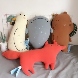 Stuffed Plush Animals 5080cm BearFoxWhaleSeabird Stuffed Plush Toys Soft Forest Ocean Animal Plush Pillows Dolls Home Decor Kawaii Kids Girls Gif 230211