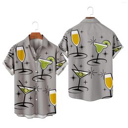 Men's T Shirts Mens Printed Hawaiian Short Sleeve Button Down Beach Solid Cardigan Blouses Ethnic