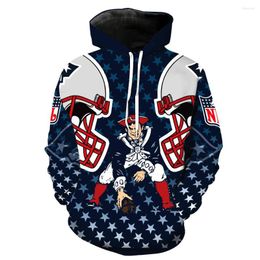 Men's Hoodies Unisex Punk Style England P-Team Logo Casual Hoodie 3D Digital Print Pullover Hooded Sweatshirt Drop