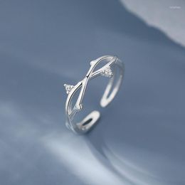 Cluster Rings Simple Cross Narrow Band Branches Index Finger Adjustable Ring For Women Line Mini Dainty Jewellery Gift Bague Bijouterie