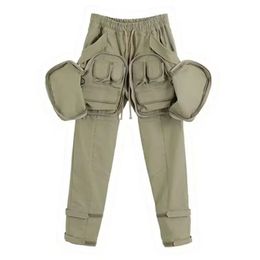 2023 Tactical Pant Multi-tasca Cerniera Funzione Palla di Cannone Tuta Da Uomo Dritto Harjuku Coulisse Allentata Oversize