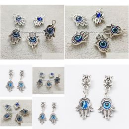 Charms 100 Pcs Turkish Style Zinc Alloy Fatima Hand Pendant Sier Evil Eye Charm Fit Pandora Bracelet Bangle Necklace Jewelry Making Dhbns