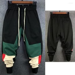 Men's Pants Pantalones Hombre Spring Summer Sweatpants Harun Personality Colour Material Splicing Men's Baggy Korean Casual Streetwear