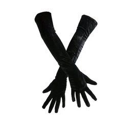 Party Supplies Velvet Elastic Cosplay Gloves 52cm Length Women's Halloween Over Elbow Length Sexy Party Celebrity Dinner Performance Wedding Gloves