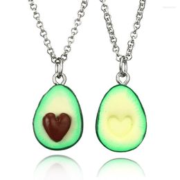 Chains 1PC Half Avocado Shaped Pendant Necklace For Women Girl Clay Soft Pottery Fruit Charms Crafts Gift