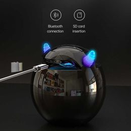 Portable Speakers Bluetooth audio with LED Digital Alarm Clock Music Player Wireless Ball Shape Mini clock