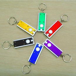 6 color squre LED keychains car bag pendant creative gift mini flashlight keychain custom logo