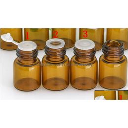 Packing Bottles 50Pcs/Lot 5Ml Essential Oil Bottle Amber Glass Dropper Empty Protable Sample Vial Refillable Jar Makeup T Drop Deliv Dhvq4