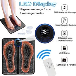Foot Massager Electric EMS Foot Massager Pad Relief Pain Relax Feet Acupoints Massage Mat Shock Muscle Stimulation Improve Blood Circulation 230211
