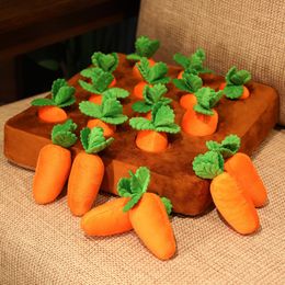 Plush Dolls Creative Pull Up Carrots Plush Toy Stuffed Vegetable Plush Doll Parent-child Interaction Toys Funny Kawaii Gift for Kids Baby 230211