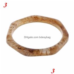 Bangle Tortoiseshell Acrylic Bracelet Resin Brown Leopard Mottled Women Jewellery Drop Delivery 202 Dht7H