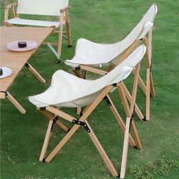 Camp Furniture Outdoor Folding Chair Beech Wood Camping Fishing Portable Picnic Sketch Wooden With Oxford Cloth