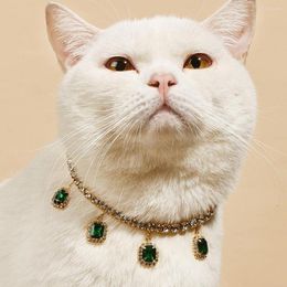 Dog Apparel Stylish Collar Pet Cat Rhinestones Necklace Decor Charming Easy-wearing