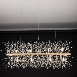 Ceiling Lights Modern Rectangle Design Dandelion Led Chandelier Lighting Crystal Spark Ball G9 Chandelies Decor For Bedroom Living RoomCeili