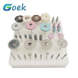 Other Oral Hygiene 35pcsSet Dental HP Kit for Grinding or Polish Ceramics Porcelain Applied to Laborary DIY Hobbies Diamond Burs Brush 230211