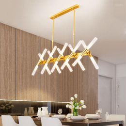 Chandeliers Nordic Modern Creative Chandelier For Dining Room Kitchen Island Gold Branch Hanging Lamp Indoor Black Decor Lighting Fixture