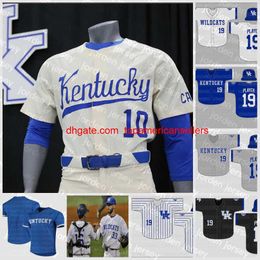 Custom Baseball Jerseys Mens NCAA Kentucky Wildcats Jersey Zeke Lewis Justin Olson Brett Marshall Kyle Music Jake Thompso