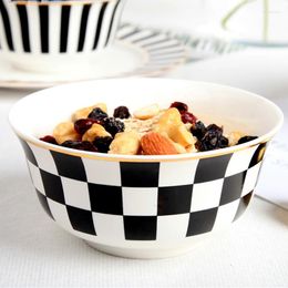 Bowls Black And White Ceramic Bowl Vintage Serving S Decorative Ramenbowl Soup Noodle Pasta Rice Kitchen Dining Bar