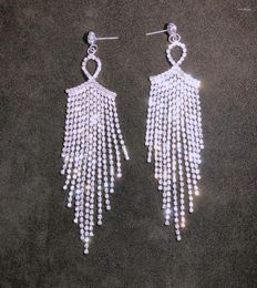 Dangle Earrings Shining Crystal Rhinestone Tassel Long Bohemian Fringe Chain Earring For Women Girls Jewellery