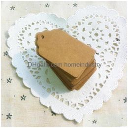 Greeting Cards Wholesale100Pcs Diy Kraft Paper Tags Brown Lace Scallop Head Label Lage Note Blank Price Hang Tag Gift 5X3Cm Dhm5S