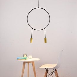 Pendant Lamps And Contracted Geometric Fishing Lamp Messenger Wire Wrought Iron Chandelier Restaurant Bar Combination Droplight