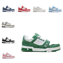 Shoes Designer Virgil Calfskin Leather Abloh White Green Red Blue Letter Overlays Platform Low Sneakers 36-45