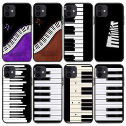 Fashion Piano Soft TPU Cases For Iphone 15 14 Plus 13 Pro Max 12 Mini 11 XR XS X 8 7 6 6S White Black Print Fashion Black Color Mobile Phone Back Covers