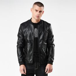 Men's Fur & Faux NIGRITY 2023 Autumn Winter Brand PU Motorcycle Fashion Leather Jackets Men Clothing Plus Size M-4XL Male Casual Black Coats