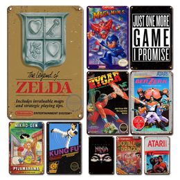 Retro Classic Game Poster Metal Plate Tin Sign Vintage Gamer Room Art Sticker Decor Plaque Personalized Man Cave Home Decoration Video Game Room Decor Size 30X20 w01