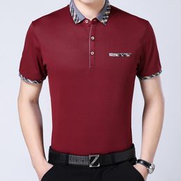 Men's Polos 2023 Men Summer Business Casual Polo Shirt Males Solid Colour Slim Shirts Short Sleeve