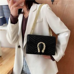 Clearance Outlets Online Fashion Embroidery Small Lock Style Simple Chain Shoulder Crossbody Women's Bag